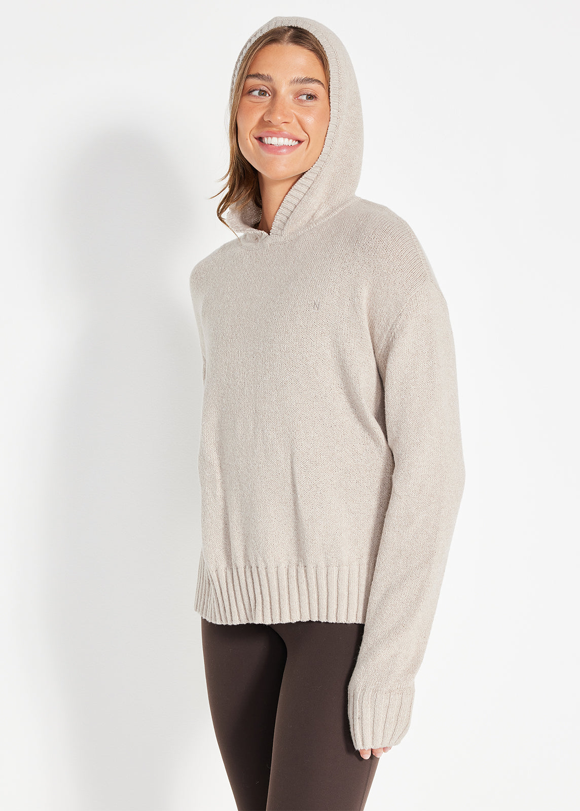 Relaxed Knit Hoodie