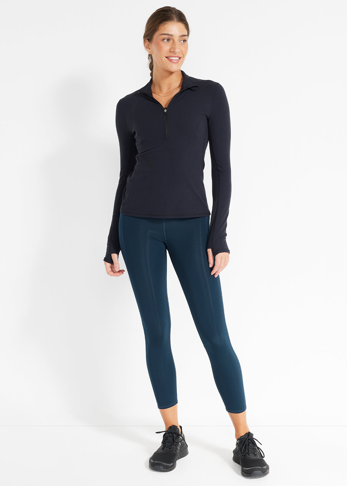 Ribbed Cardio Long Sleeve 1/2 Zip