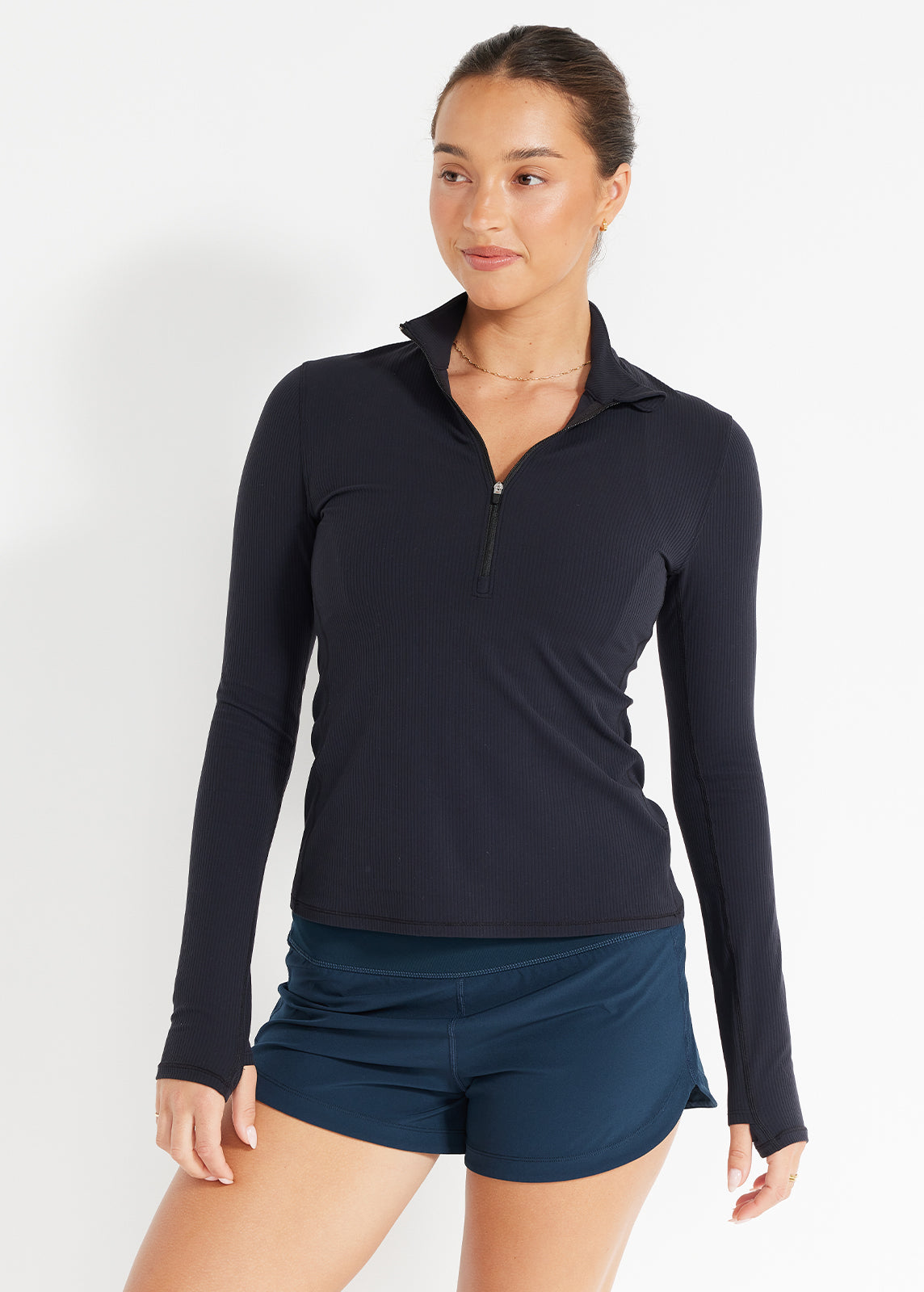 Ribbed Cardio Long Sleeve 1/2 Zip