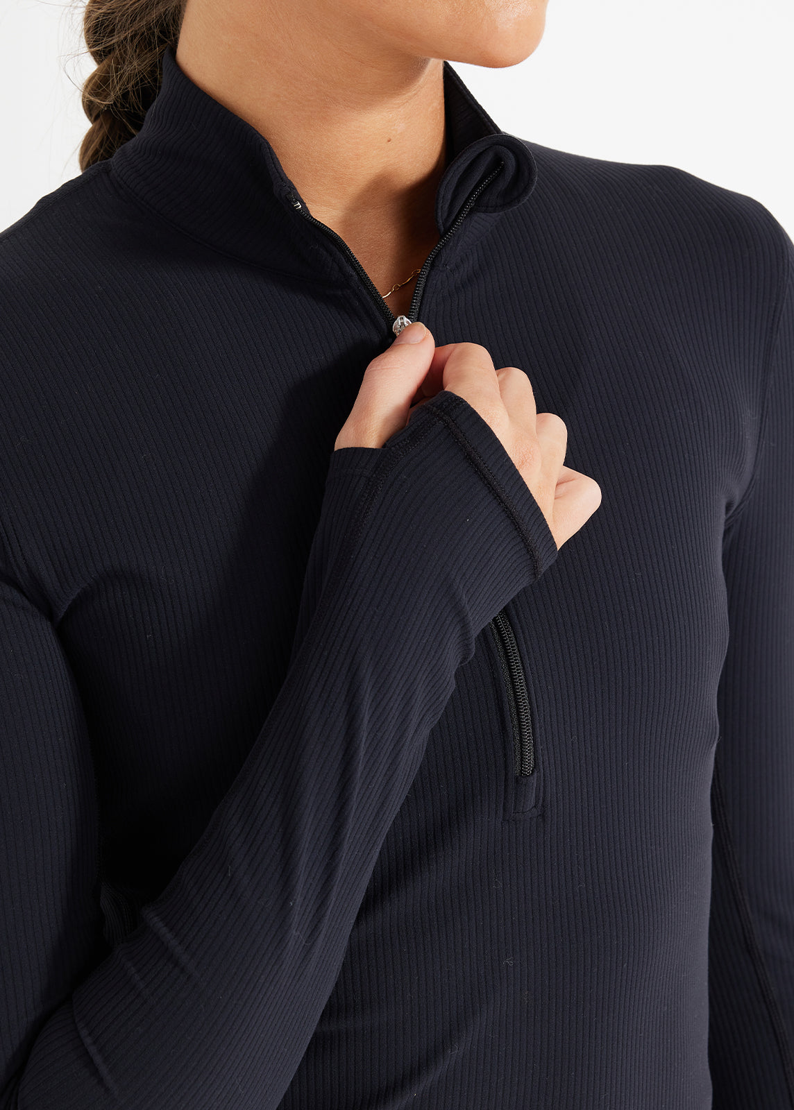 Ribbed Cardio Long Sleeve 1/2 Zip